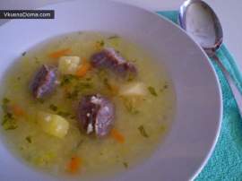 Пшенный суп с желудками